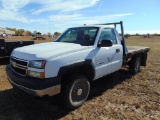 2006 Chevy 2500 Flatbed Pickup, s/n 1gchc24086e251024, gas eng, auto trans, od reads 113881 miles,