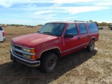 Chevy Suburban SUV, s/n 1gngc26k1rj629685, v8 gas eng, auto trans, od reads 314623 miles,
