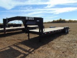 2013 DJ 30' T/A Gooseneck Flatbed Trailer, s/n 1d9cc2824dw365013, 8k axles, slide in ramps,