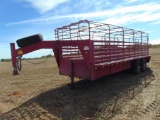 CM 20' Gooseneck T/A Stock Trailer, s/n 038977, 1 divider gate, butterfly rear gates, (Bill of Sale)