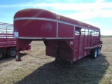 1993 WW T/A Gooseneck 18' Stock Traiiler, s/n 11whs1628pw193857, 1 divider gate, full tailgate