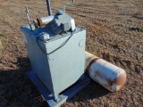 Gibson Testing screen & propane tank