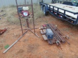 Portable Water Well Drill, honda eng, approx 80' pipe,