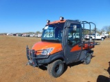 Kubota RTV1100 Side by Side Atv, s/n a5kc1hdajcg035464, diesel eng, cab, heat/air, winch, hour meter