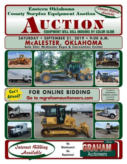 Welcome to the Eastern Oklahoma Statewide County Surplus Equipment Auction. Equipment submitted from