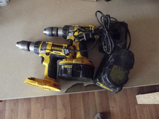 (2) Dewalt 18V Cordless Drills w/charger