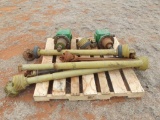 pallet of pto shafts & (2) gear boxes