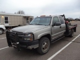 2003 Chevy 3500 4x4 Extcab Flatbed Pickup, s/n 1gbjk39153e254178, duramax eng, 5 spd trans, od reads
