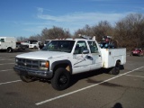 1997 Chevy 3500 4x4 Crewcab Service Truck, s/n 1gbhk33r3vf049761, v8 gas eng, auto trans, od reads