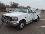 1995 Ford F350 Pickup, s/n 2fdkf37g8sca36747, v8 gas eng, auto trans, od reads 69893 miles, stahl