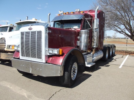 2003 Peterbilt 379 TriAxle Truck Tractor, s/n 1xp5db9x13d587178, cat c15 eng, 18 spd trans, od reads