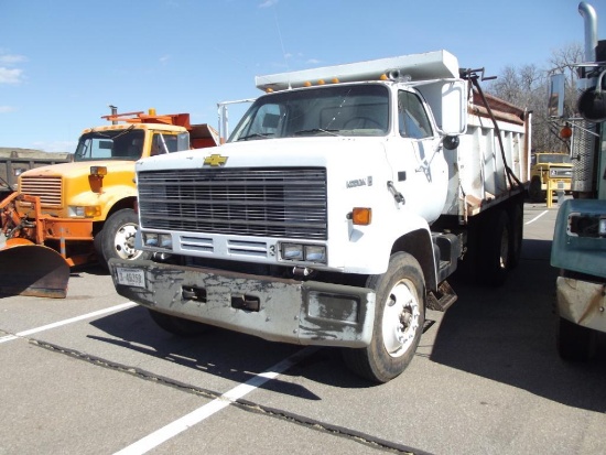 1990 Chevy Kodiak Dump Truck, s/n 1gbs7d4yxlv104261, cat 3208 eng, auto trans, od reads 64425 miles