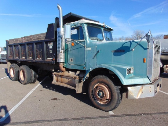 1987 Freightliner FLC T/A Dump Truck, s/n 1fuyycy85hh303722, cummins eng, 9 spd trans, od reads