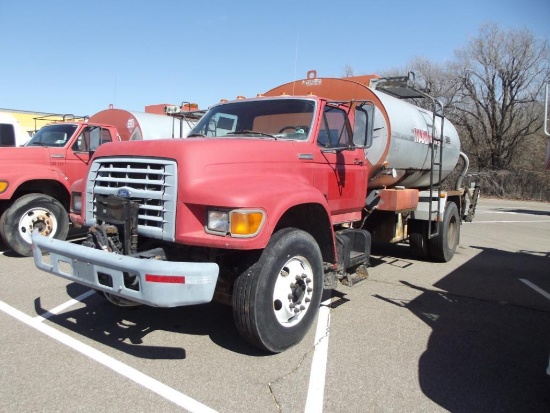 1997 Ford F800 S/A Distributor Truck, s/n...1fdxf80c6vva36593, diesel eng, 5 spd trans, od reads
