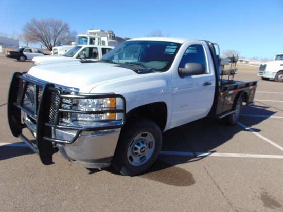2013 Chevy 2500 4x4 Flatbed Pickup, s/n 1gc0kvcg0dz264241, v8 gas eng, auto trans, od reads 25391