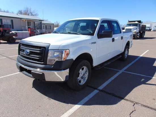2013 Ford F150 4x4 Crewcab...Pickup, s/n 1ftfw1ef1dke46258, v8 auto trans, od reads 110682 miles