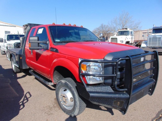 2012 Ford F350 4x4 Extcab Flatbed Pickup, s/n 1fd8x3h63cec45810, v8 eng, auto trans, od reads 51361