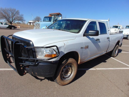 2012 Dodge Ram 2500 4x4 Crewcab Pickup s/n 3c6td5ht5cg228774, v8 gas eng, auto trans, od reads