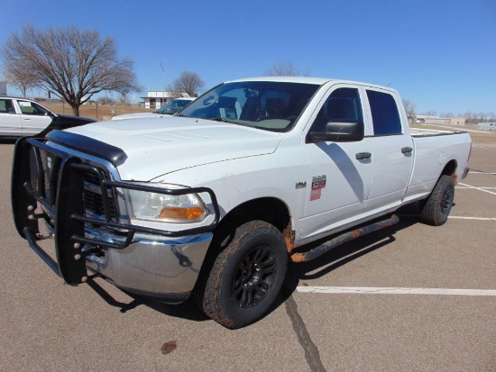 2012 Dodge Ram 2500 4x4 Crewcab Pickup, s/n 3c6td5ht7cg196068, v8 gas eng, auto trans, od reads