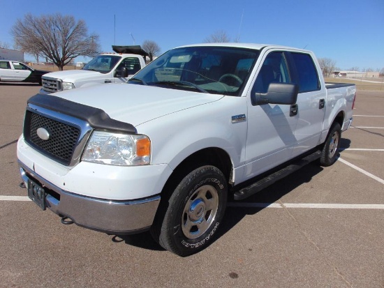 2007 Ford F150 4x4...Crewcab Pickup, s/n 1ftpw14567fb07022, v8 gas eng, auto trans, od reads 131280