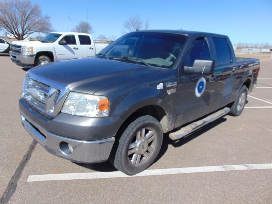2007 Ford F150 Crewcab Pickup, s/n 1ftrw12w57kc70983, v8 gas eng, auto trans , od reads 130751 miles