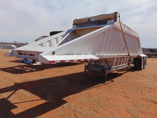 2015 CTI Singlegate T/A Belly Dump Rock Trailer, s/n 5tu114026fs000746, electric tarp