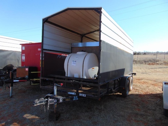 2011 Lamar 16' T/A CoolingTrailer, s/n 8153,canopy,150 gallon tank, porta cool fan, benches