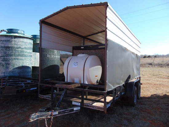 2011 Kearney 16' T/A CoolingTrailer, s/n 5318,canopy,150 gallon tank, porta cool fan, benches