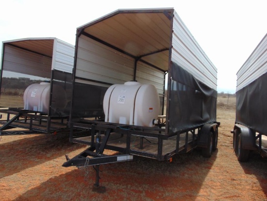 16' T/A CoolingTrailer, canopy,150 gallon tank, benches (Bill of Sale)