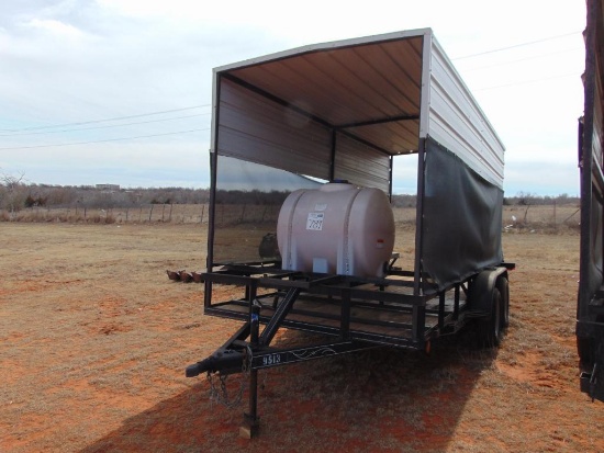 16' T/A CoolingTrailer, canopy,150 gallon tank, benches (Bill of Sale)