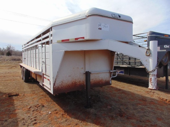 2008 CM 24' Gooseneck T/A Livestock Trailer, s/n 49tsg242281091911, covered top, 2 divider gates,