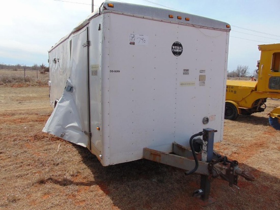 2001 Wells Cargo 20' T/A Enclosed Bumperpull Trailer, Damaged (Bill of Sale)