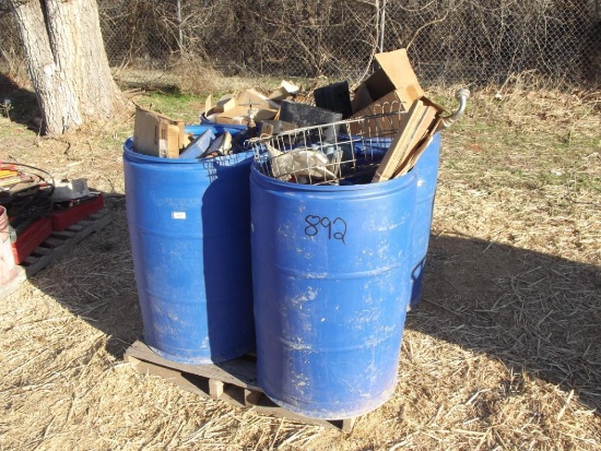 (4) Barrels of assorted shop items