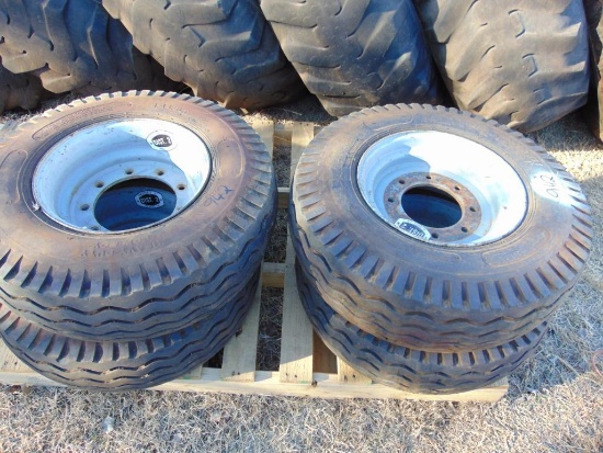 (4) 9-14.5 tires on wheels