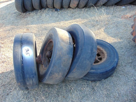 (4) 7.50-15 Compactor Tires on wheels