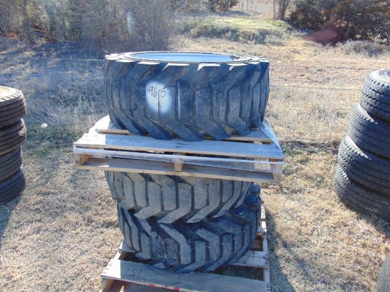 (3) 355/55d625 foam filled tires on wheels...
