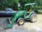 John Deere 4120 Farm Tractor, s/n lv4120h120866, 400x loader, g.p bkt, canopy, hour meter reads 3059