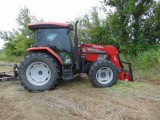 2010 McCormick CX110 T3 4WD Farm Tractor, loader w/ hay spike & g.p bucket, cab, a/c, hour meter