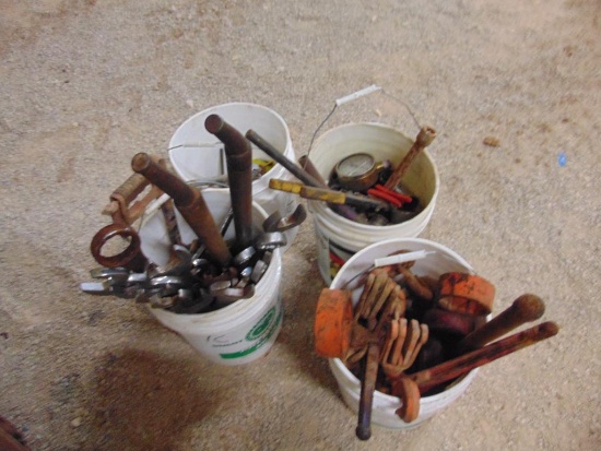 (4) Buckets of wrenches, hammer wrenches, sockets & misc, Located in Marlow Yard
