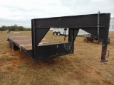 Shopbilt 25' Gooseneck T/A Flatbed Trailer, 21' deck, 4' dove, no title,Located in Marlow Yard