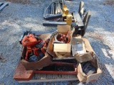 1 1/2 Ton transmission Jack, Walker Air Powered Bumper Jack & Chainsaw parts, vermeer blades,