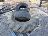18.4/15-30 Tractor tire & (1) 11L-16 Tire (unused) & (1) 11L-16 Tire w/Rim, Sells Offsite Red Oak