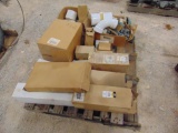 (3) Pallets of assorted items, parts, filters,metal desk,...Located in Marlow Yard