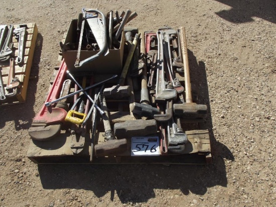 Pallet of Pipe Wrenches, Hammers, & Misc....Yard 1