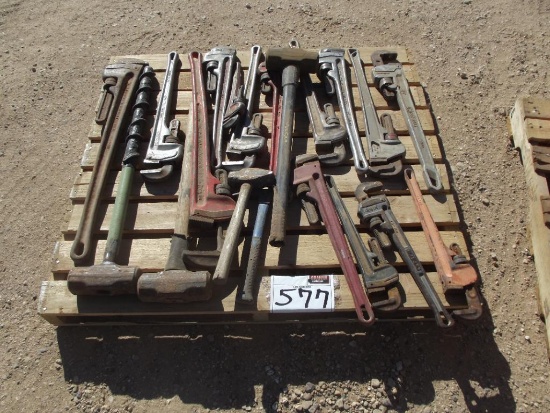 Pallet of Pipe Wrenches, Hammers....Yard 1