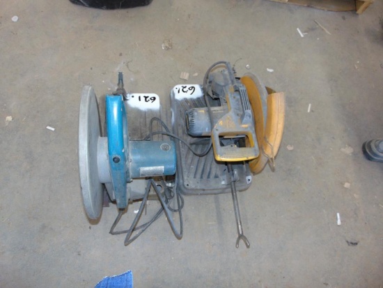 (2) Makita, Dewalt...Cutoff Saws. Yard 1