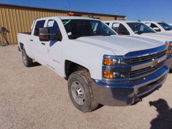 2016 Chevy Silverado 2500HD Crewcab 4x4 Pickup, s/n 1gc1kueg30177, v8 eng, auto trans, od reads