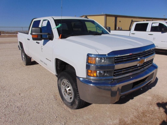 2016 Chevy Silverado 2500HD Crewcab 4x4 Pickup, s/n 1gc1kueg6gf116340, v8 eng, auto trans, od reads