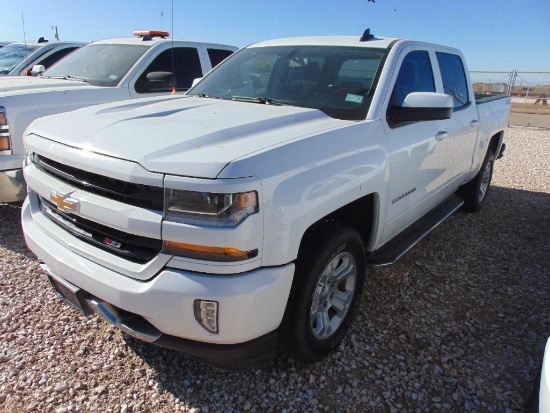 2019 Chevy Silverado 1500 Crewcab 4x4 Pickup, s/n 3gcukrec3jg626982, v8 eng, auto trans, od reads