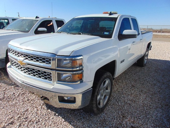 2015 Chevy Silverado 1500 Crewcab 4x4 Pickup, s/n 1gcvkrec9fz177075, v8 eng, auto trans, od reads